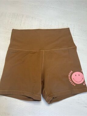 Aerie OFFLINE High-Waist Women’s Active Shorts with Pink Smile Graphic